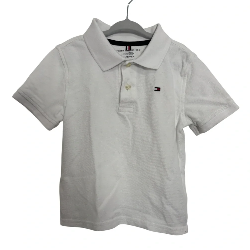 Tommy Hilfiger Boys Polo Shirt | Off-White | XS (4–5) Runs Small